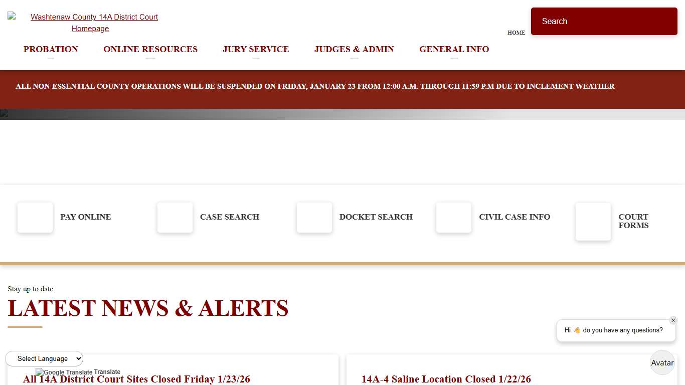 14A District Court Washtenaw County, MI - Official Website